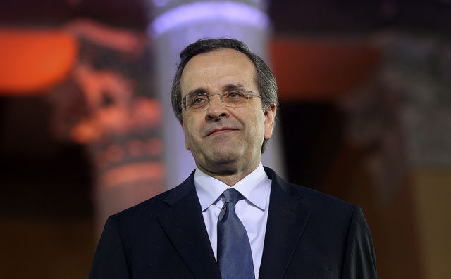 Antonis Samaras, del Partido Nueva Democracia, se convirtió en el nuevo Primer Ministro de Grecia tea formar un gobierno de coalición tripartita.Fuente: Bloomsberg