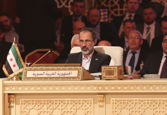 Al Khatib, representante de la oposición siria, durante la cumbre.