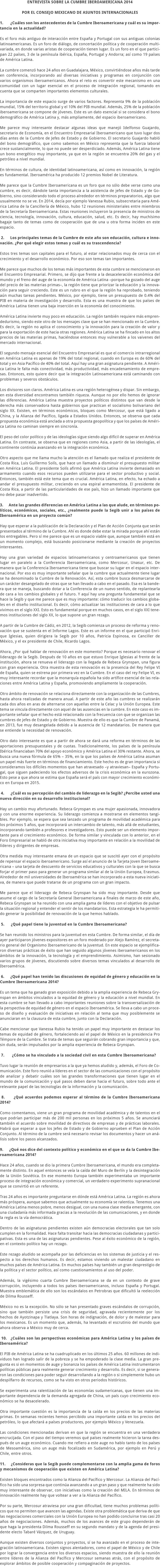 ENTREVISTAXXIV CUMBRE IBEROAMERICANA