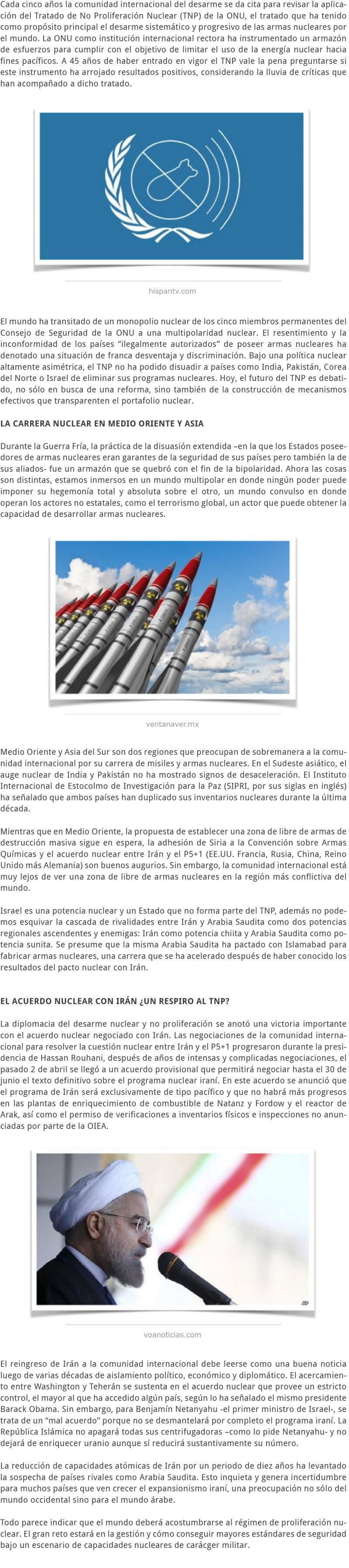 EL FUTURO DE LA DE NO PROLIFERACIÓN NUCLEAR