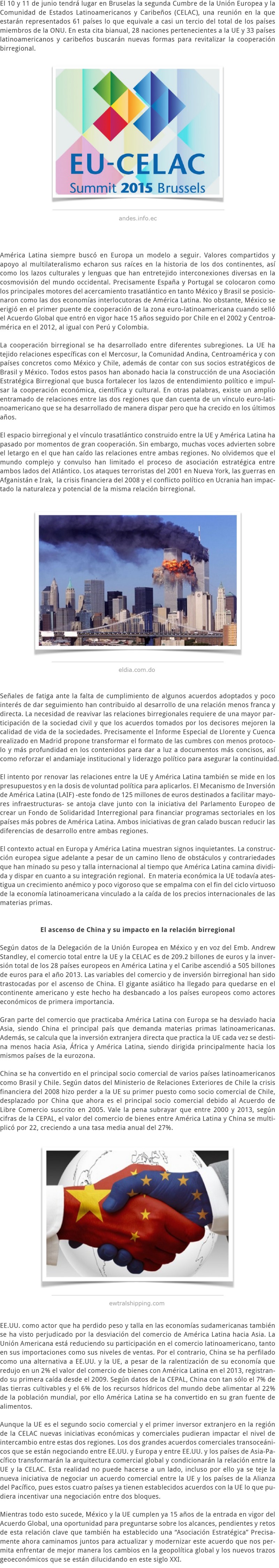 LA CUMBRE DE LA UE-CELAC EN BRUSELAS