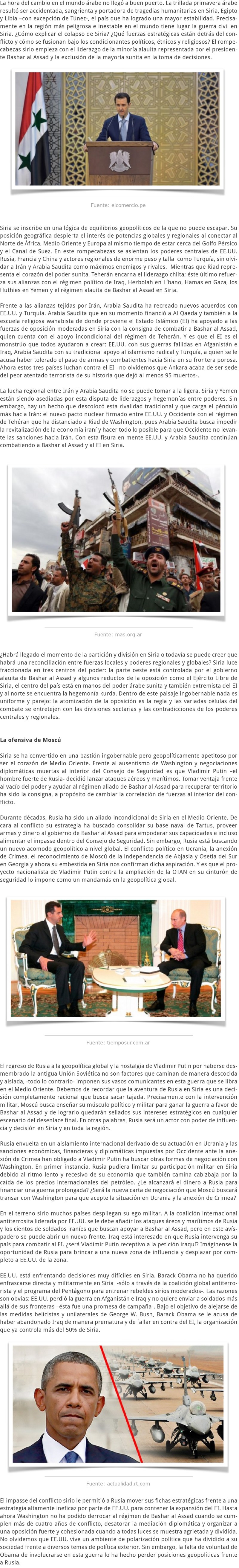 LA INCURSIÓN MILITAR DE RUSIA EN SIRIA