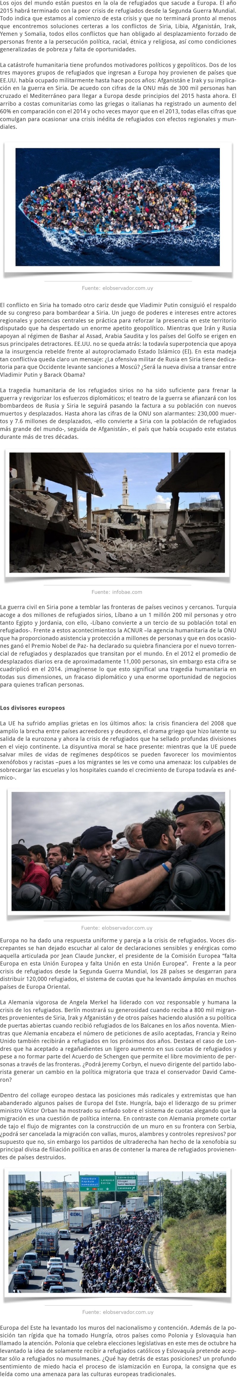 LA TRAGEDIA DE REFUGIADOS EN EUROPA