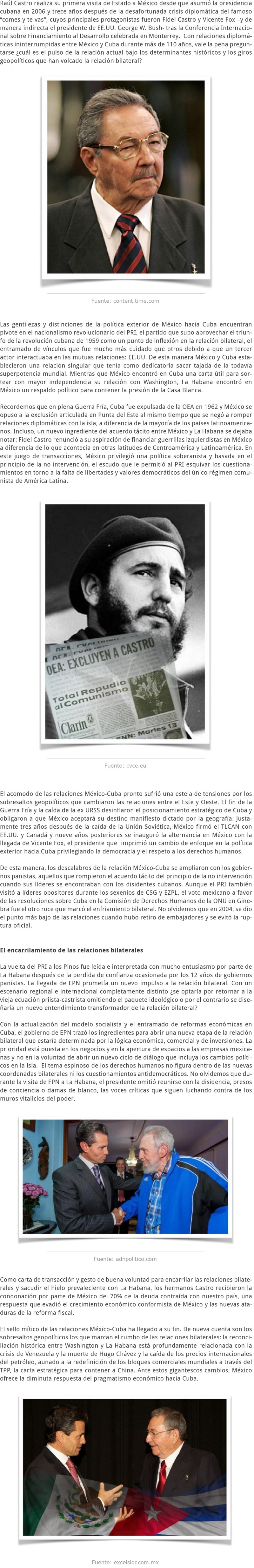 RAÚL CASTRO EN MÉXICO Y LOS ENTRETELONES DE LA RELACIÓN BILATERAL